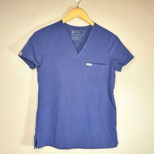Figs Technical Collection Catarina One Pocket Scrub Top Women's Size XXS Blue